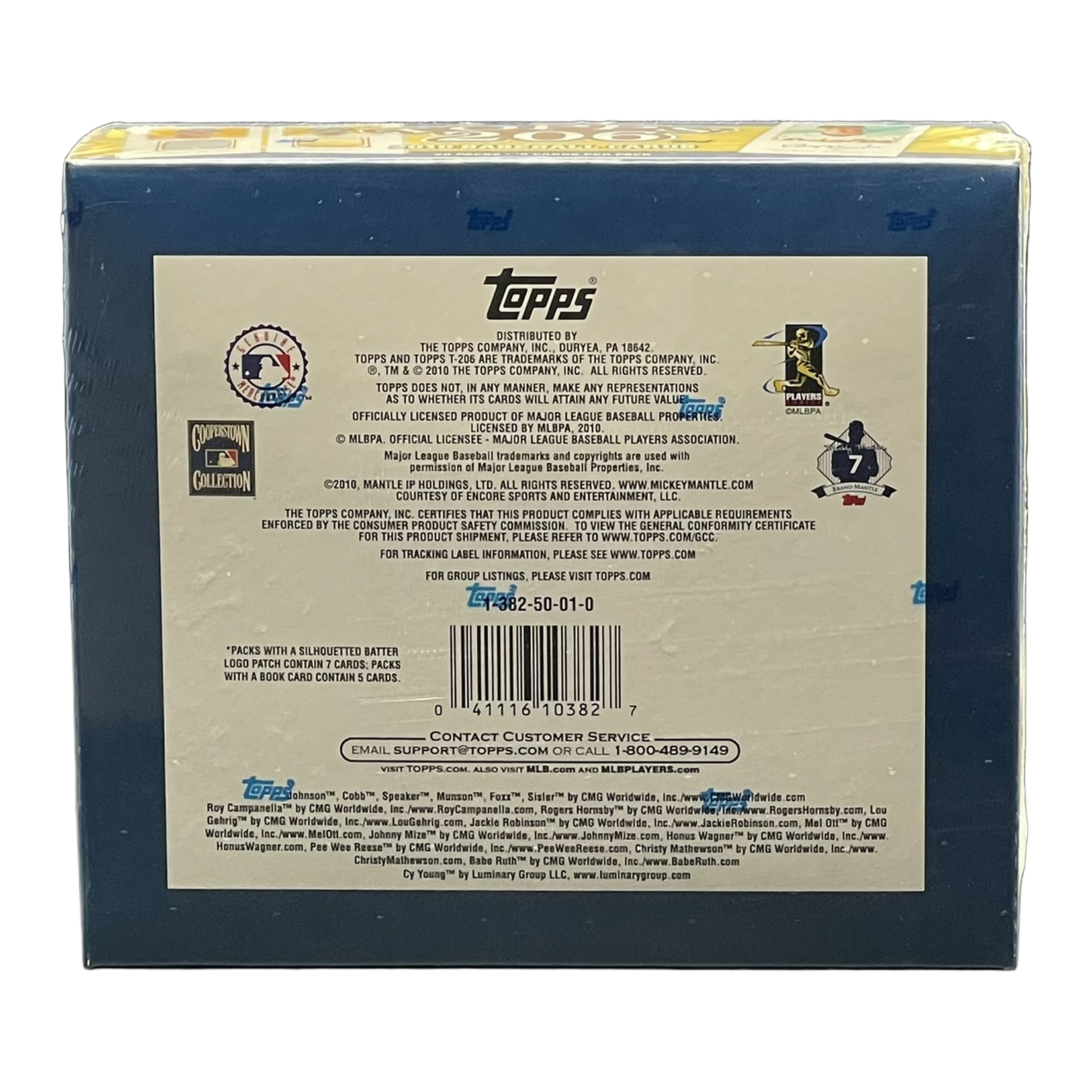 2010 Topps 206 Baseball Hobby Box - Back
