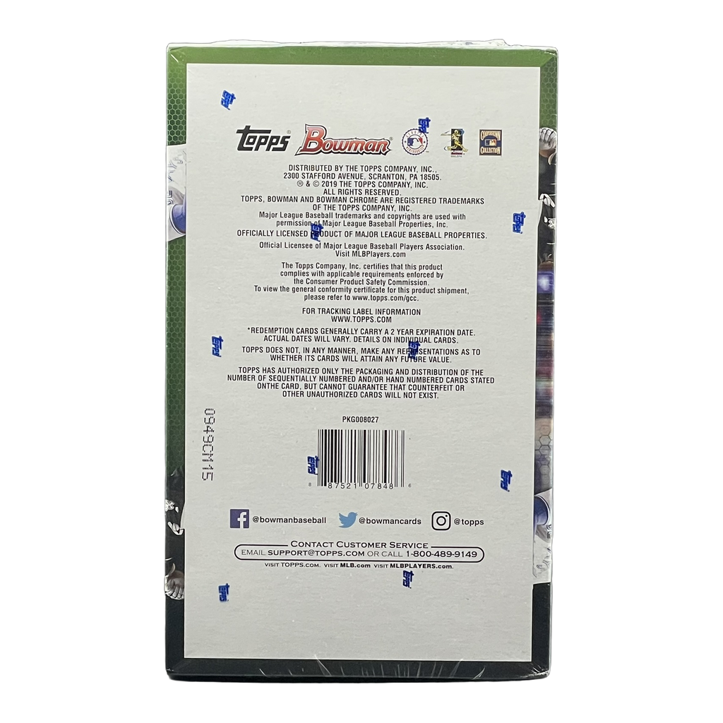 2019 Bowman Baseball Hobby Box - Back