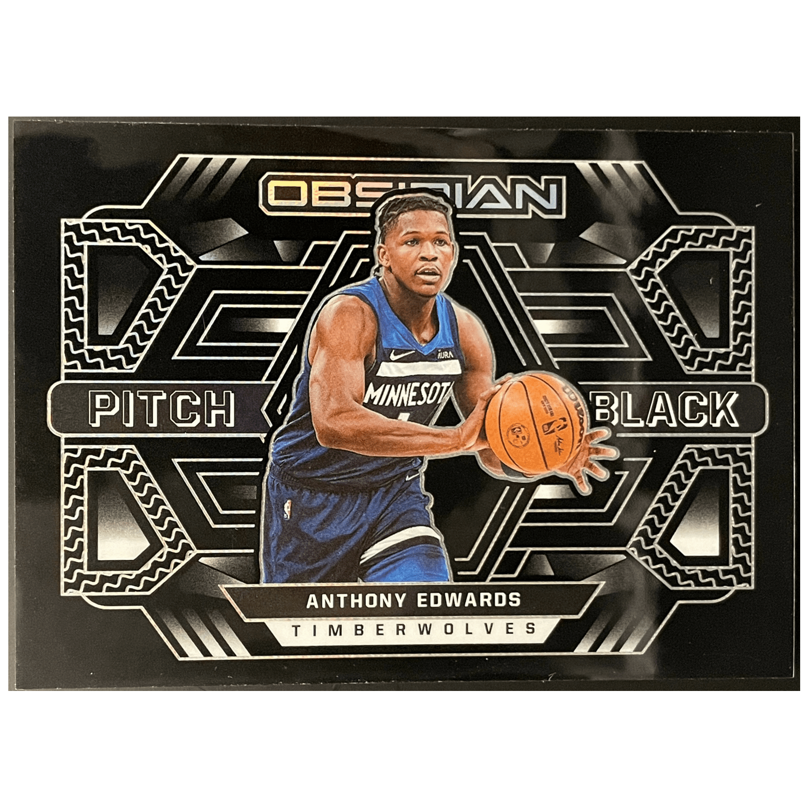 2021 - 22 Panini Obsidian Basketball Anthony Edwards Pitch Black /99 - FALSE - Library of Cards