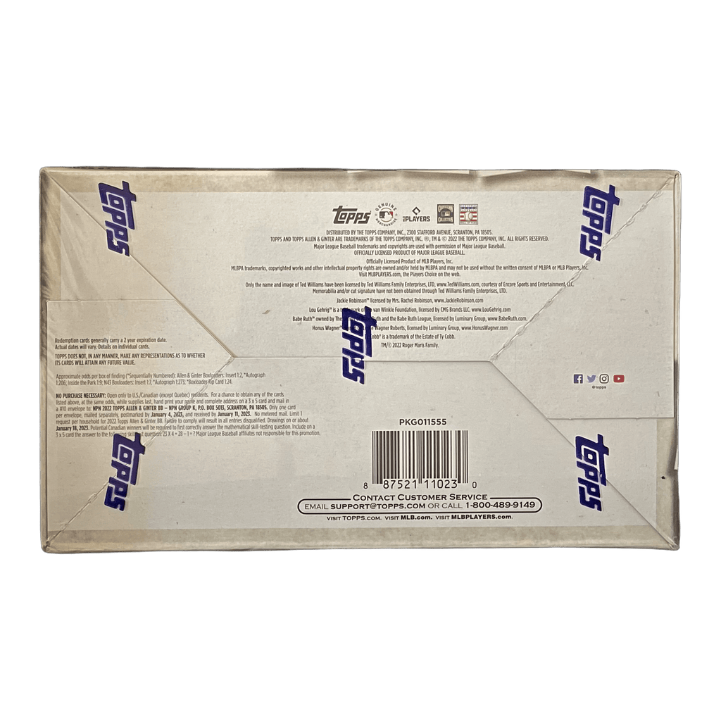 2022 Topps Allen and Ginter Baseball Hobby Box - 887521110230 - Library of Cards