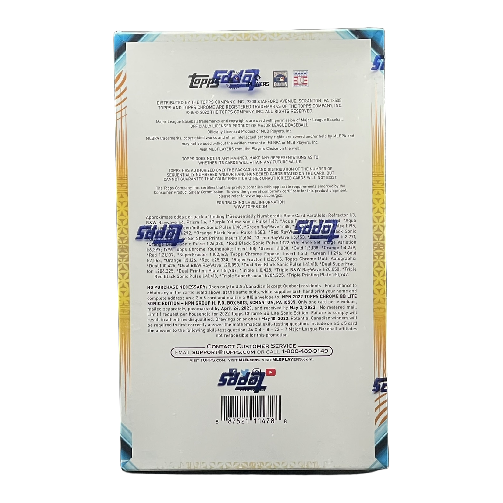 2022 Topps Chrome Lite Baseball Hobby Box - Back