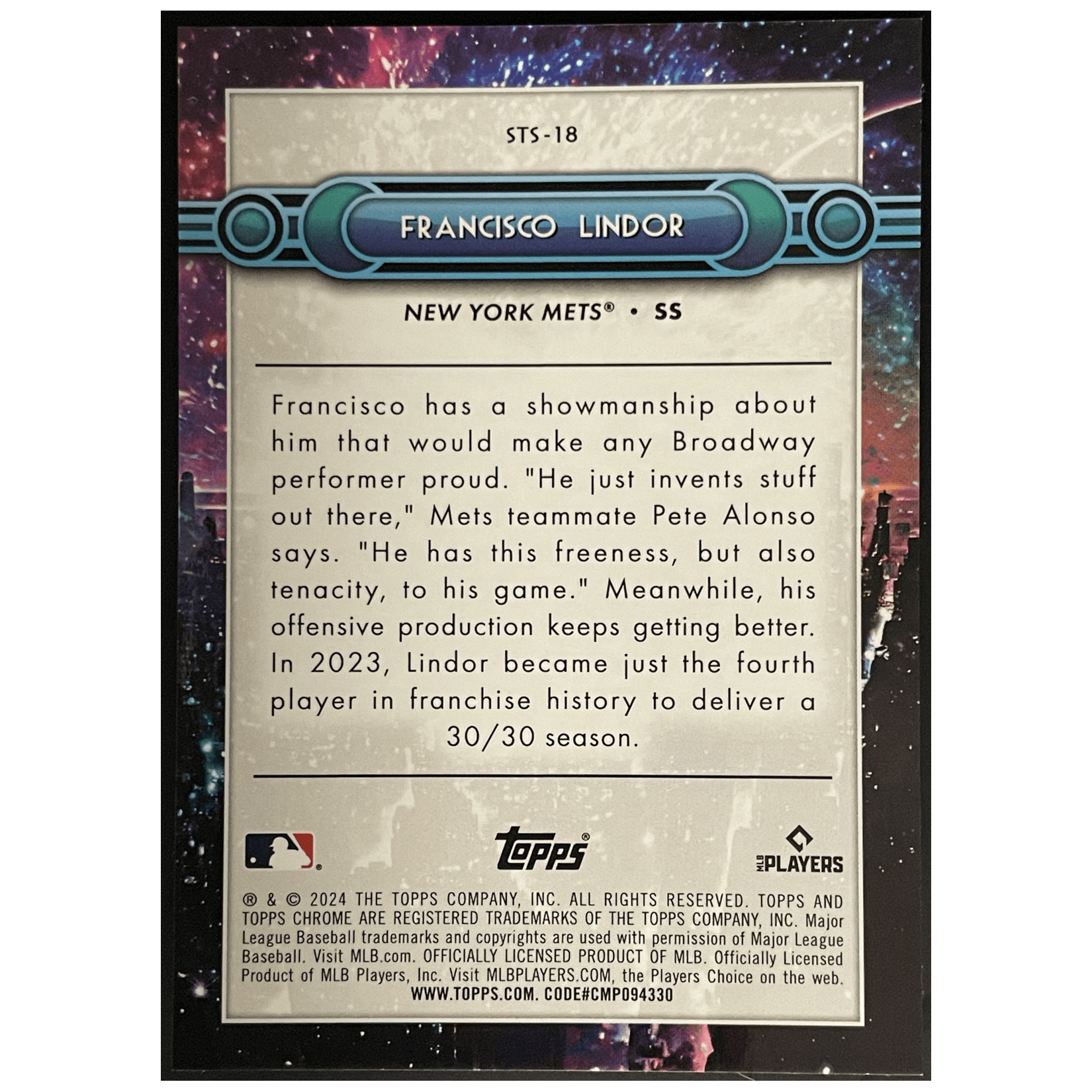 2024 Topps Chrome Fanatics Fest Baseball Francisco Lindor Swinging for the Stars - FALSE - Library of Cards