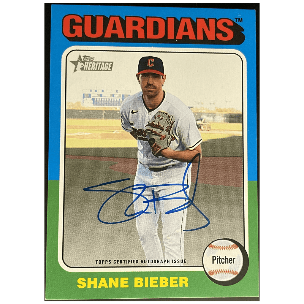 2024 Topps Heritage High Number Baseball Shane Bieber Real On Card Autograph - FALSE - Library of Cards