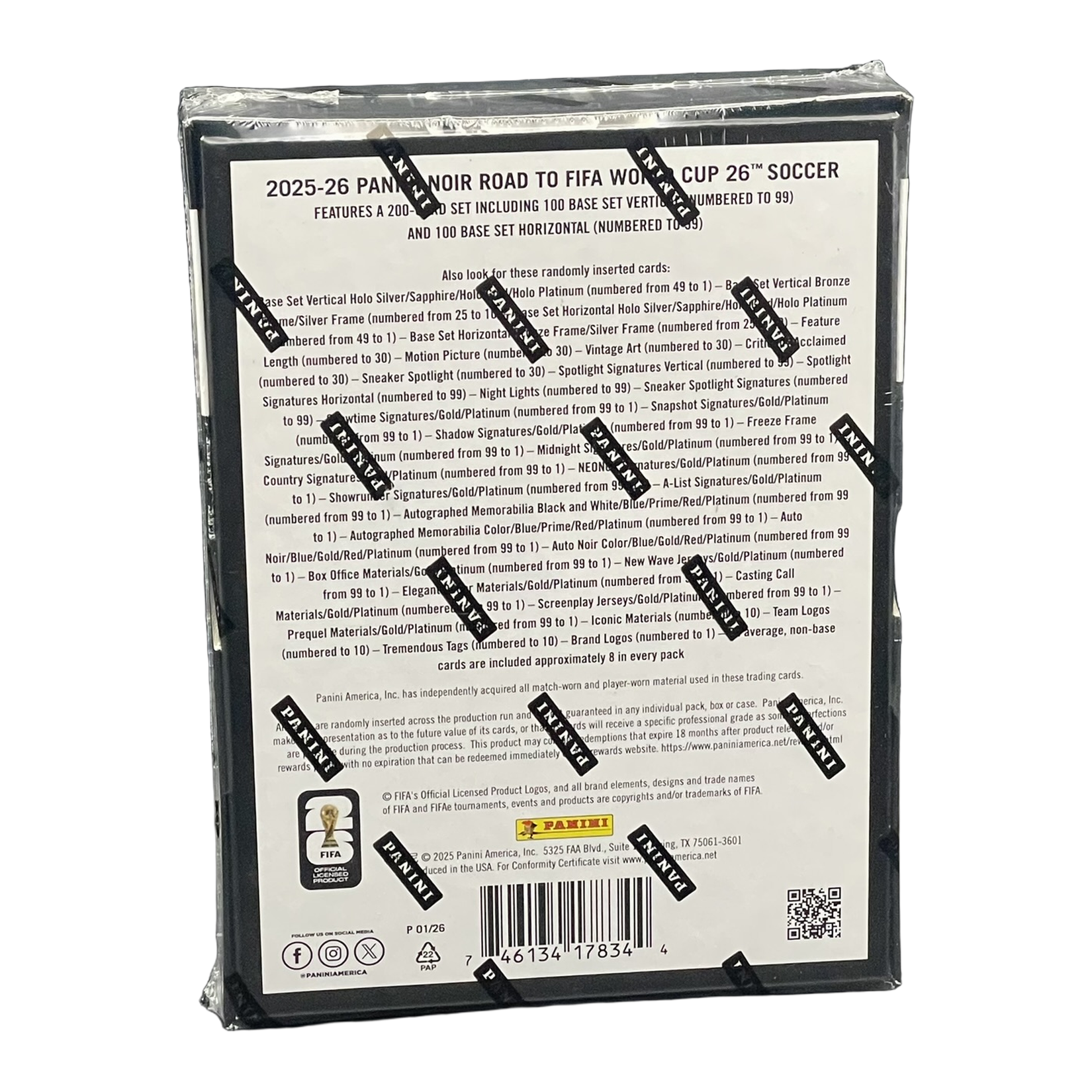 2025-26 Panini Noir Soccer Hobby Box - Back