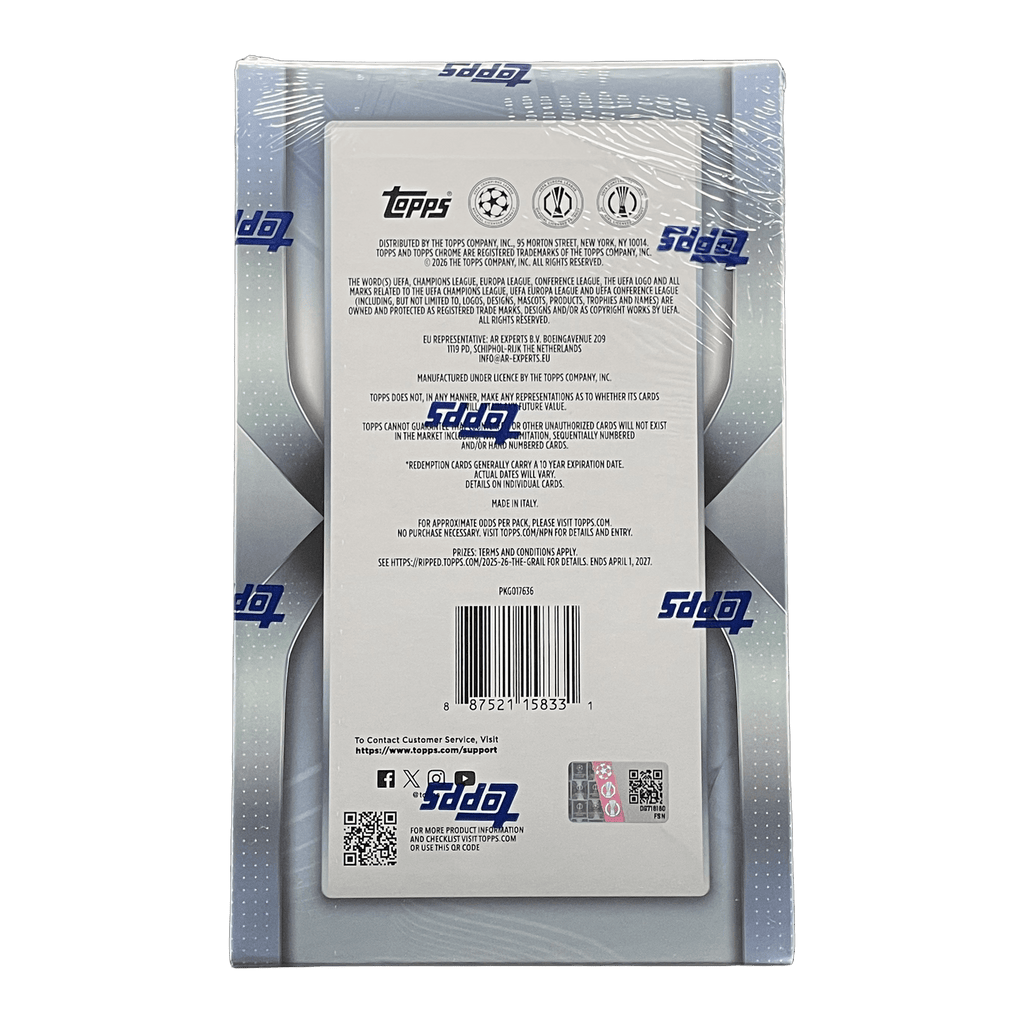 2025 - 26 Topps Chrome UEFA Club Competitions Soccer Hobby Box - 887521158331 - Library of Cards