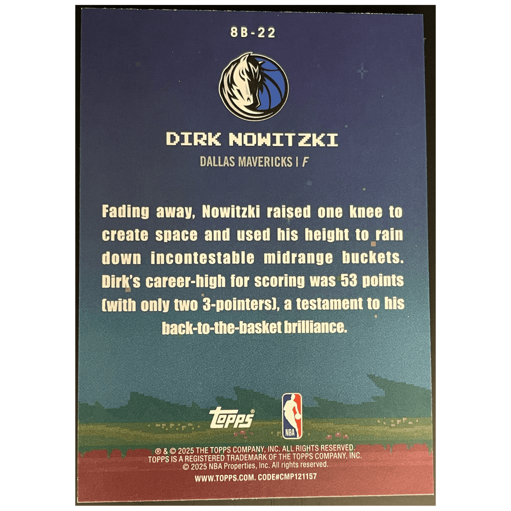 2025 - 26 Topps Flagship Basketball Dirk Nowitzki 8 - Bit Ballers Holo Foil - FALSE - Library of Cards