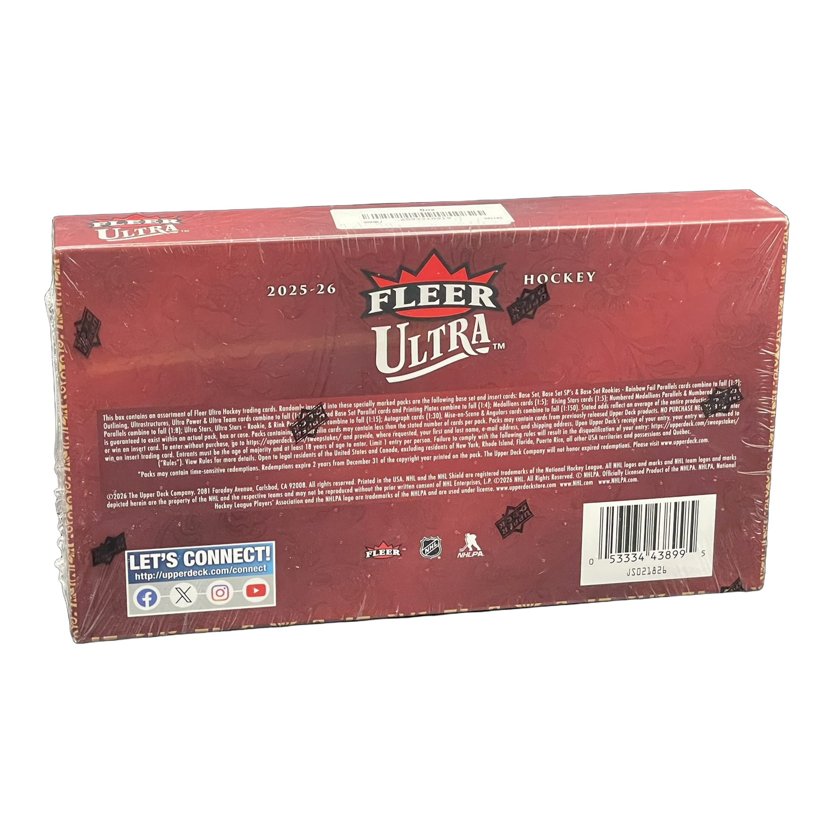 2025-26 Upper Deck Fleer Ultra 1 Hockey Hobby Box - Back