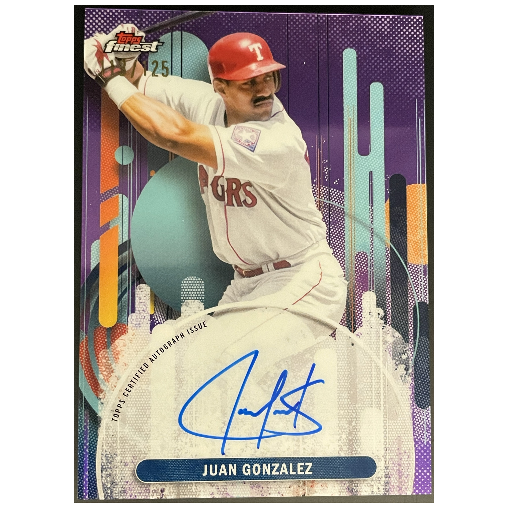 2025 Topps Finest Baseball Juan Gonzalez Purple Finest Autograph /125 - FALSE - Library of Cards