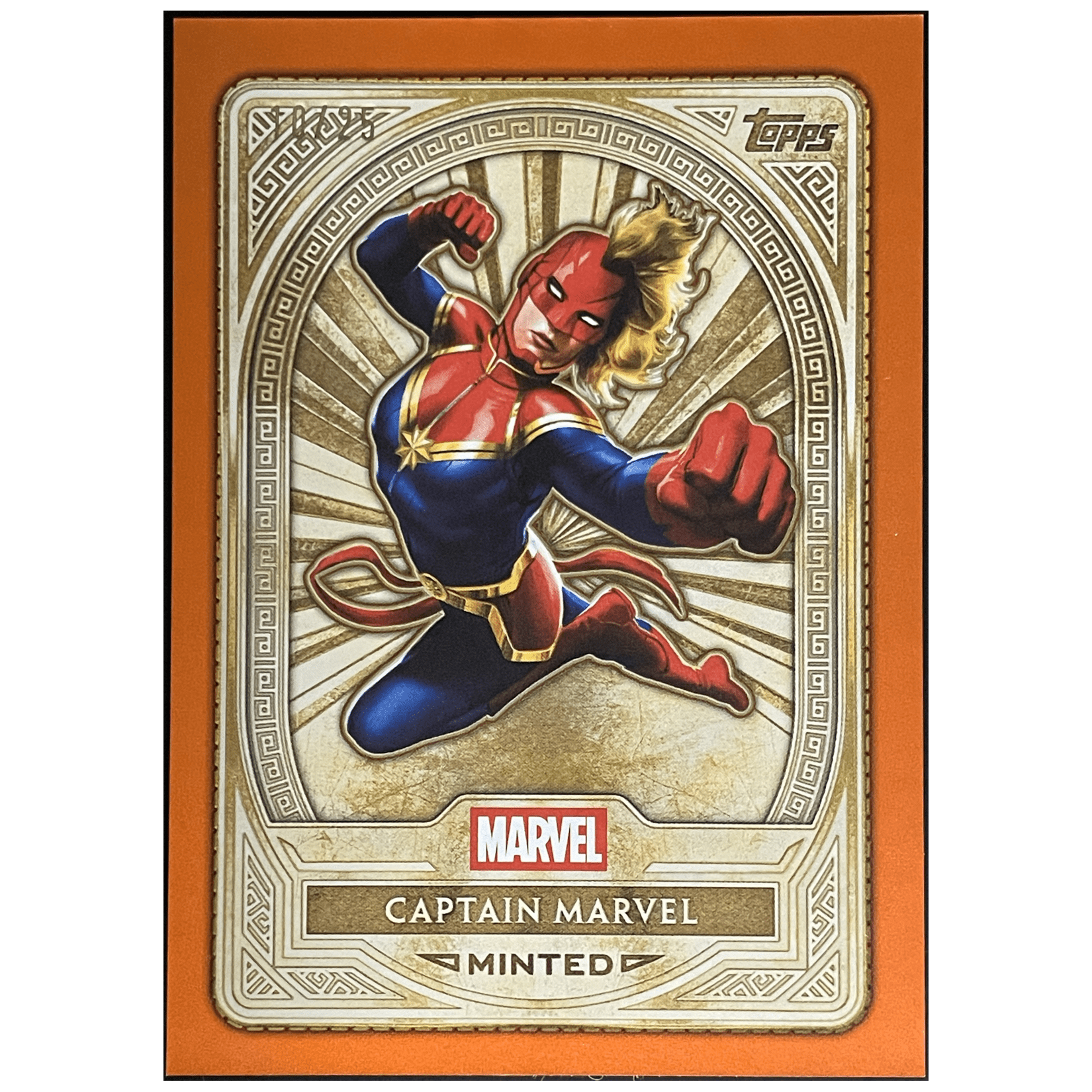 2025 Topps Marvel Mint Marvel Captain Marvel Gold Card Orange /25 - FALSE - Library of Cards