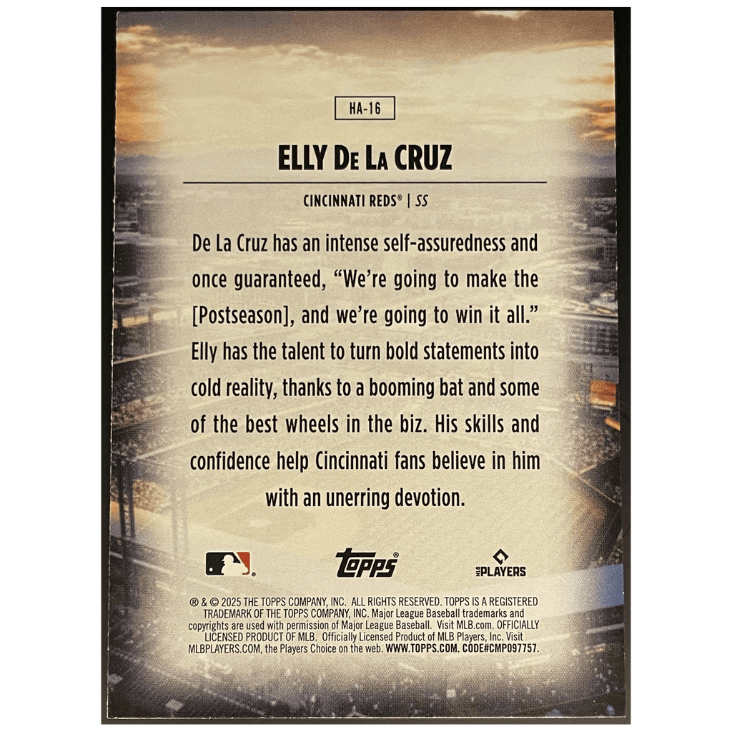 2025 Topps Series 1 Baseball Elly De La Cruz Home Field Advantage - FALSE - Library of Cards