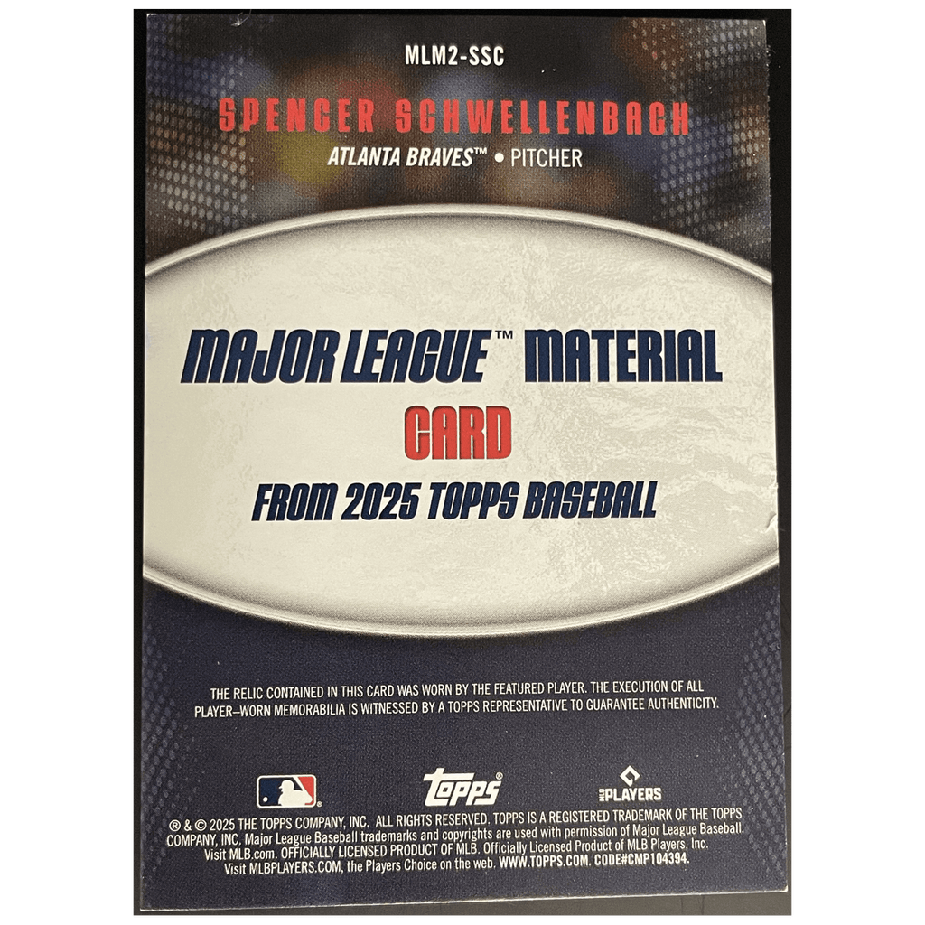 2025 Topps Series 2 Baseball Spencer Schwellenbach RC Player Worn Major League Material - FALSE - Library of Cards