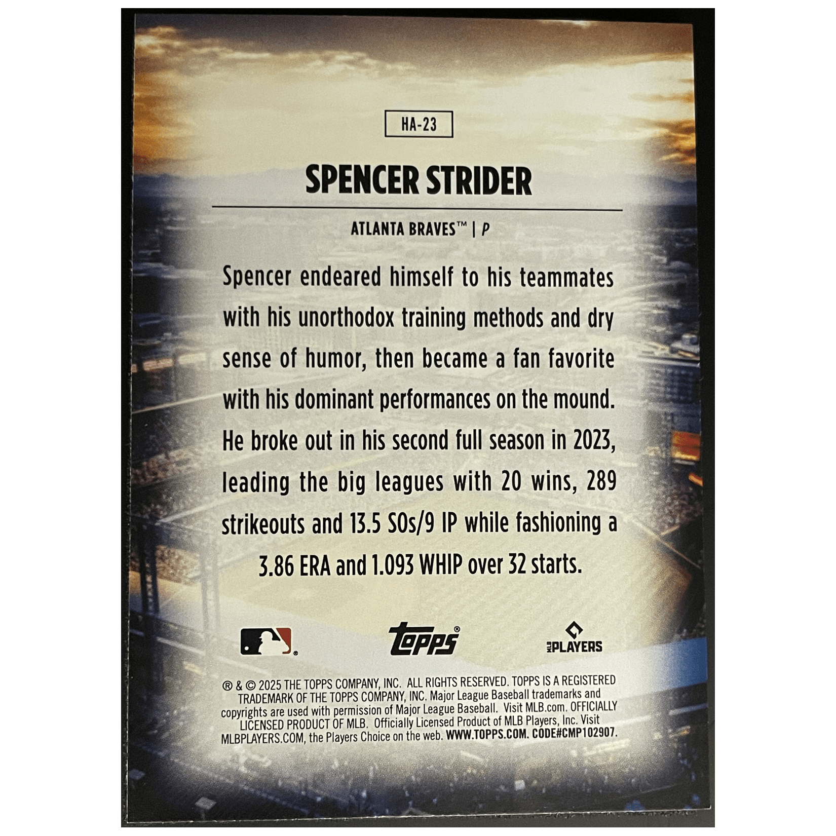 2025 Topps Series 2 Baseball Spencer Strider Home Field Advantage - FALSE - Library of Cards