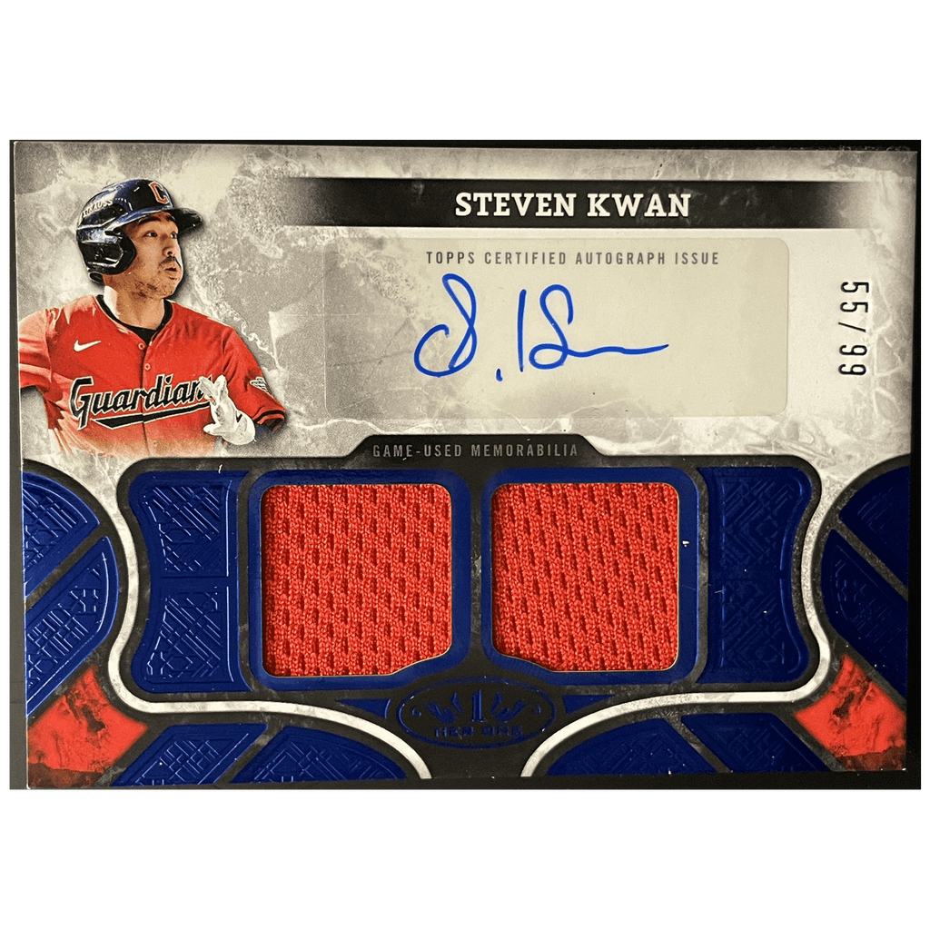2025 Topps Tier One Baseball Steven Kwan Dual Autographed Tier One Relics /99 - FALSE - Library of Cards