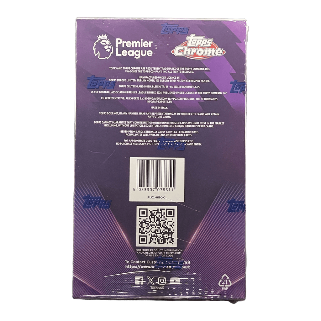 2026 Topps Chrome Premier League Soccer Hobby Box - 5053307078611 - Library of Cards