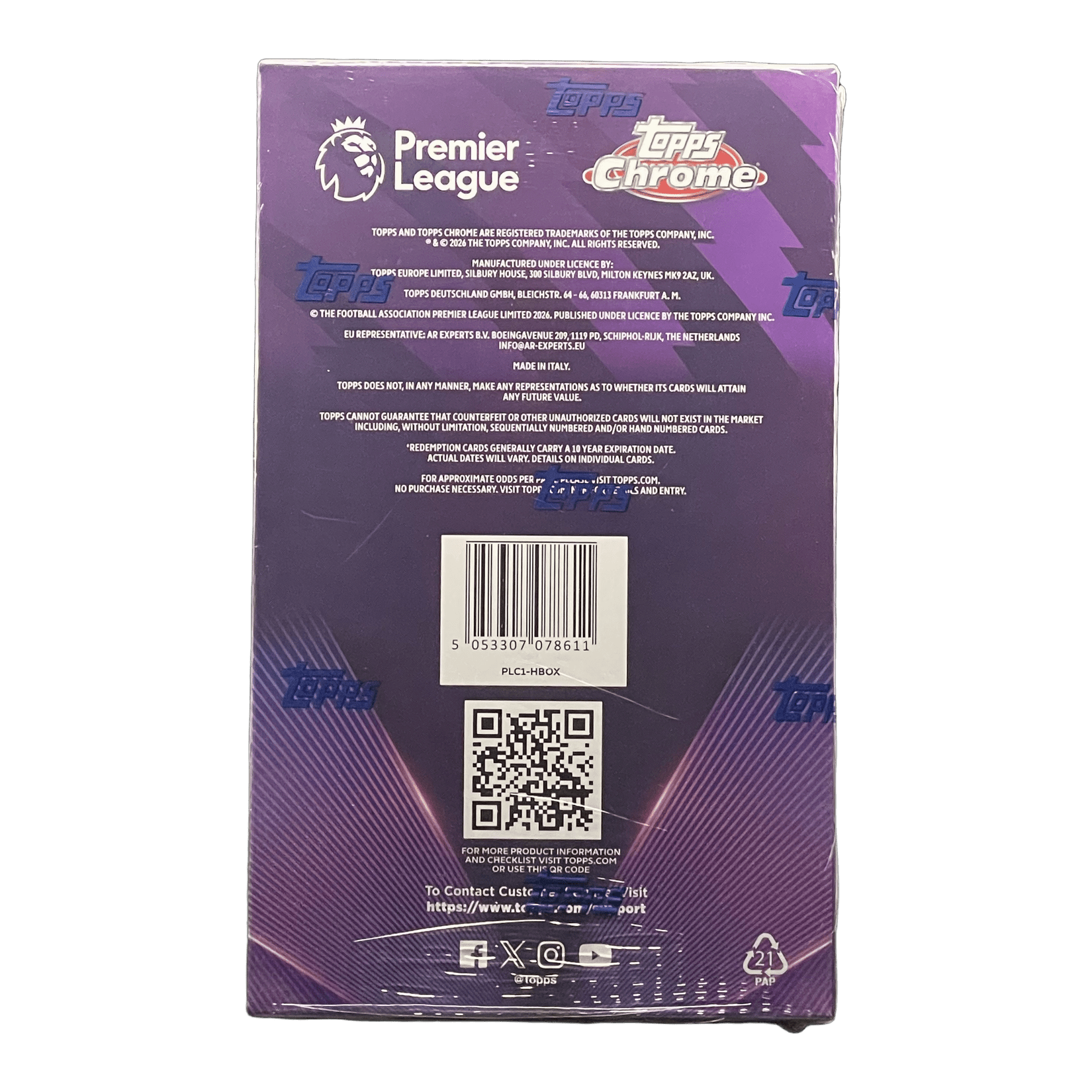 2026 Topps Chrome Premier League Soccer Hobby Box - 5053307078611 - Library of Cards