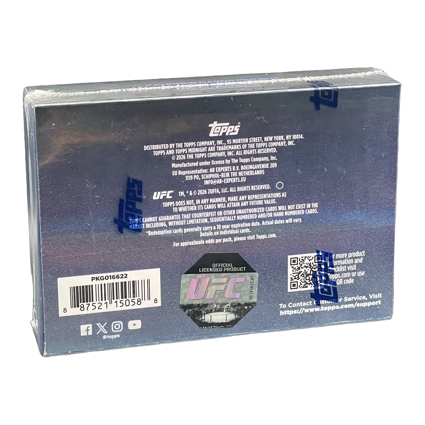 2026 Topps Midnight UFC Hobby Box - Back